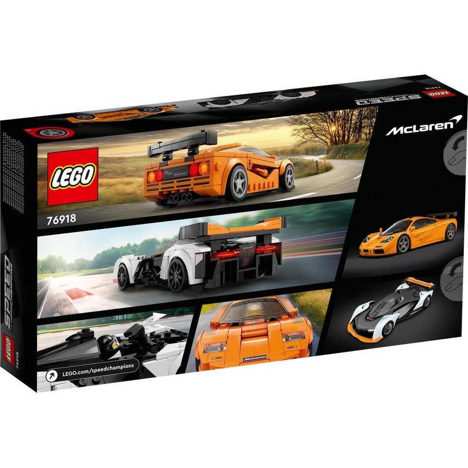 LEGO® Speed Champions 76918 - McLaren Solus GT & McLaren F1 LM Konstruktionsspielsteine, (581 St), Rennauto, Bau- und Spielset, für Kinder ab 9 Jahren