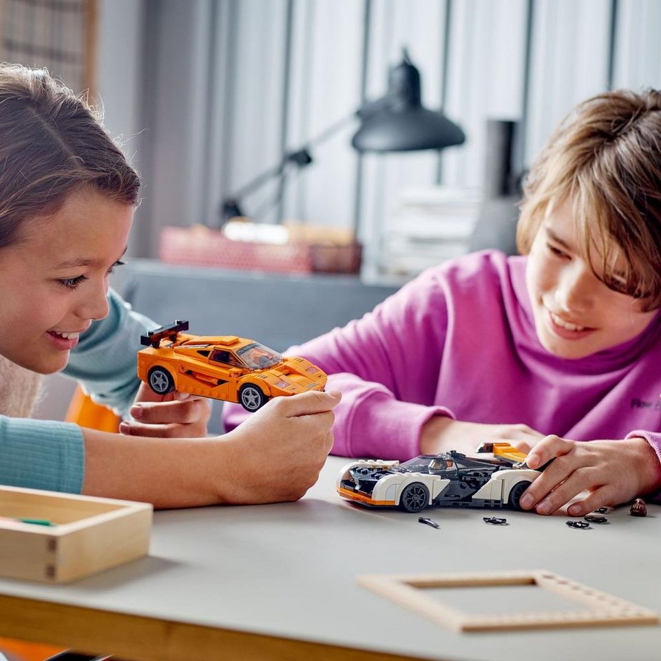 LEGO® Speed Champions 76918 - McLaren Solus GT & McLaren F1 LM Konstruktionsspielsteine, (581 St), Rennauto, Bau- und Spielset, für Kinder ab 9 Jahren