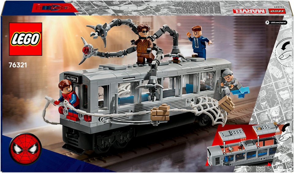 LEGO® Spider-Man vs. Doc Ock: Showdown in der U-Bahn (76321) Konstruktionsspielsteine, (393 St), LEGO Super Heroes; Made in Europe