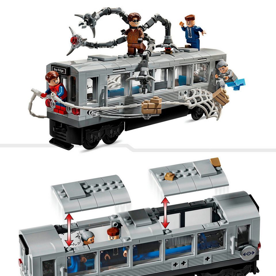 LEGO® Spider-Man vs. Doc Ock: Showdown in der U-Bahn (76321) Konstruktionsspielsteine, (393 St), LEGO Super Heroes; Made in Europe
