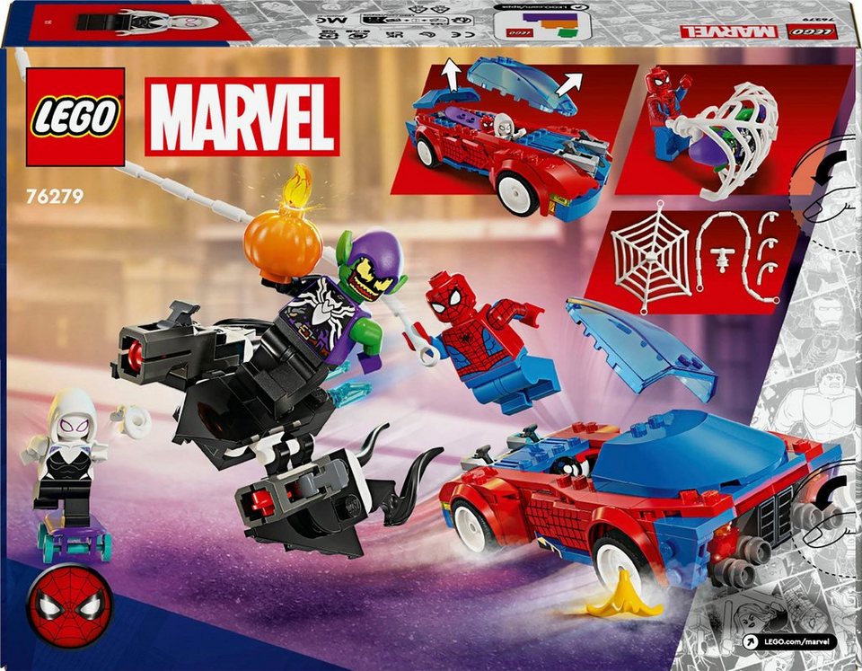 LEGO® Spider-Mans Rennauto & Venom Green Goblin (76279), LEGO Super Heroes Konstruktionsspielsteine, (227 St), Made in Europe