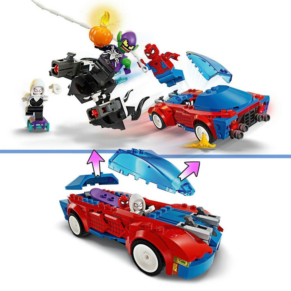 LEGO® Spider-Mans Rennauto & Venom Green Goblin (76279), LEGO Super Heroes Konstruktionsspielsteine, (227 St), Made in Europe