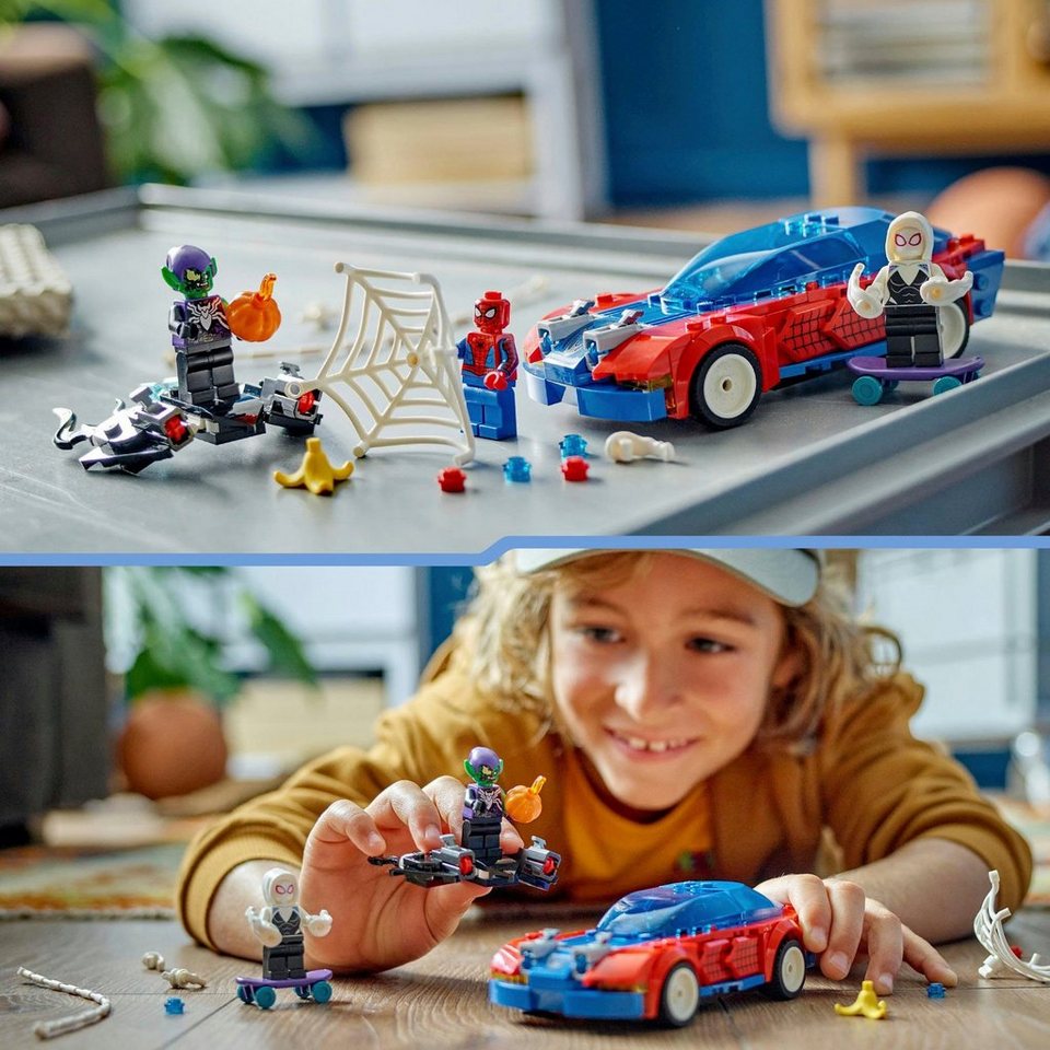 LEGO® Spider-Mans Rennauto & Venom Green Goblin (76279), LEGO Super Heroes Konstruktionsspielsteine, (227 St), Made in Europe