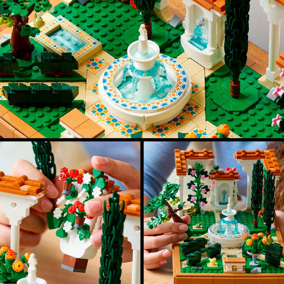 LEGO® Springbrunnengarten (10359), LEGO Icons Konstruktionsspielsteine, (1302 St), Made in Europe