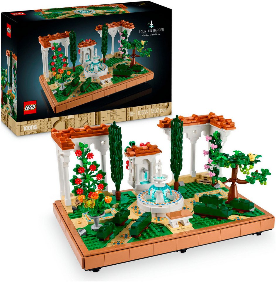 LEGO® Springbrunnengarten (10359), LEGO Icons Konstruktionsspielsteine, (1302 St), Made in Europe