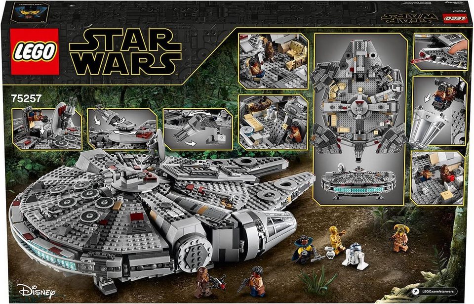 LEGO® Star Wars - Millennium Falcon (75257) Konstruktions-Spielset, (Spaceshuttle, 1351 St., Inkl. 7 Minifiguren)