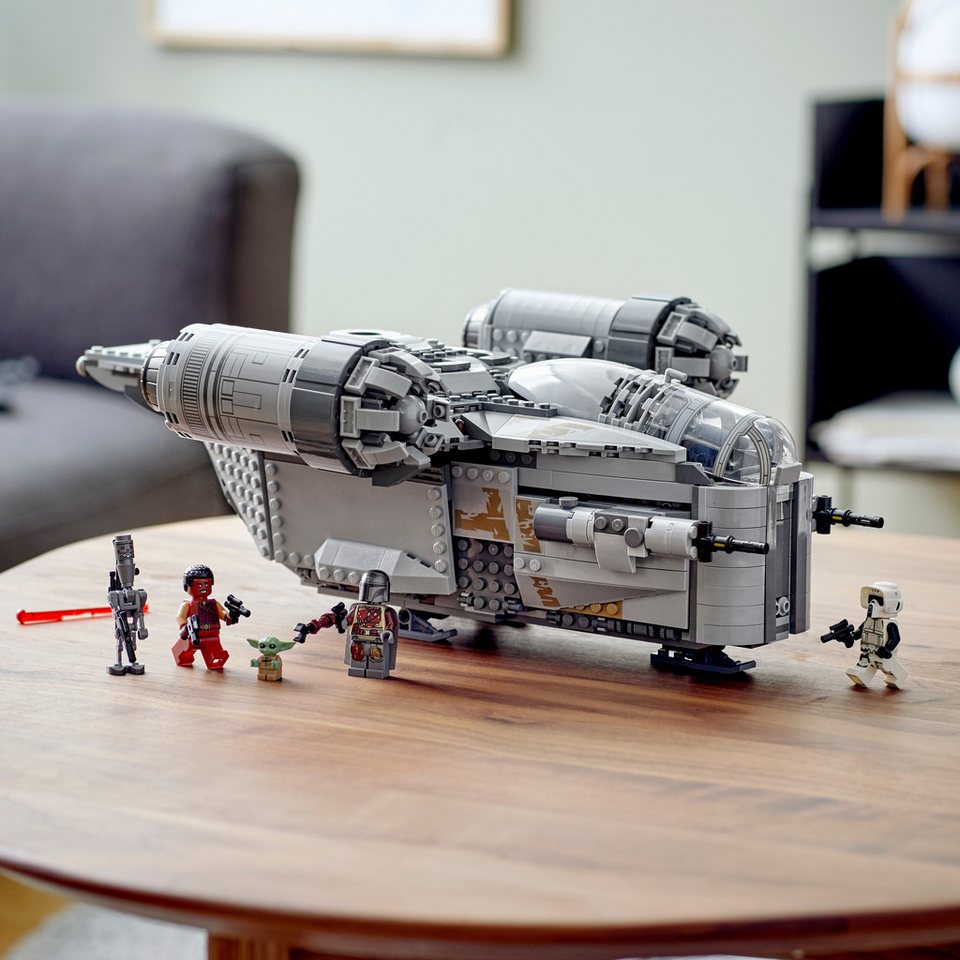 LEGO® Star Wars Razor Crest - Mandalorian Transporter des Kopfgeldjägers Spielbausteine, (1032 St), Schiff Set mit 5 LEGO Minifiguren