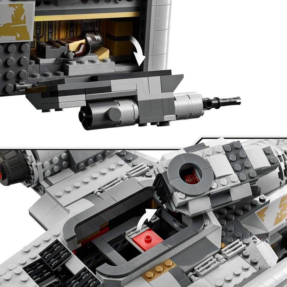 LEGO® Star Wars Razor Crest - Mandalorian Transporter des Kopfgeldjägers Spielbausteine, (1032 St), Schiff Set mit 5 LEGO Minifiguren