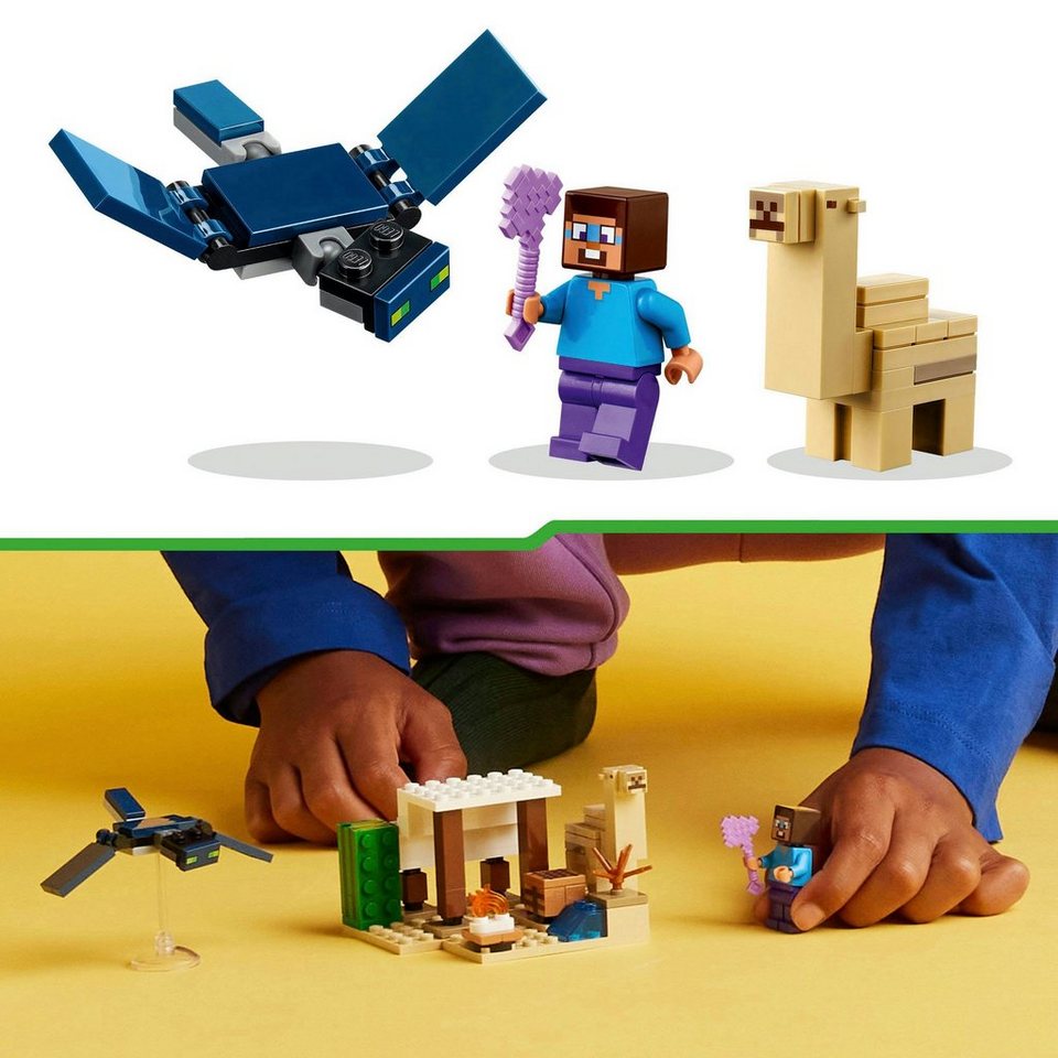 LEGO® Steves Wüstenexpedition (21251), LEGO Minecraft Konstruktionsspielsteine, (75 St), Made in Europe