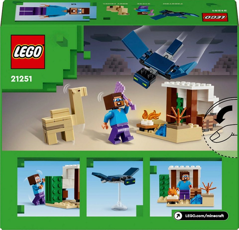 LEGO® Steves Wüstenexpedition (21251), LEGO Minecraft Konstruktionsspielsteine, (75 St), Made in Europe
