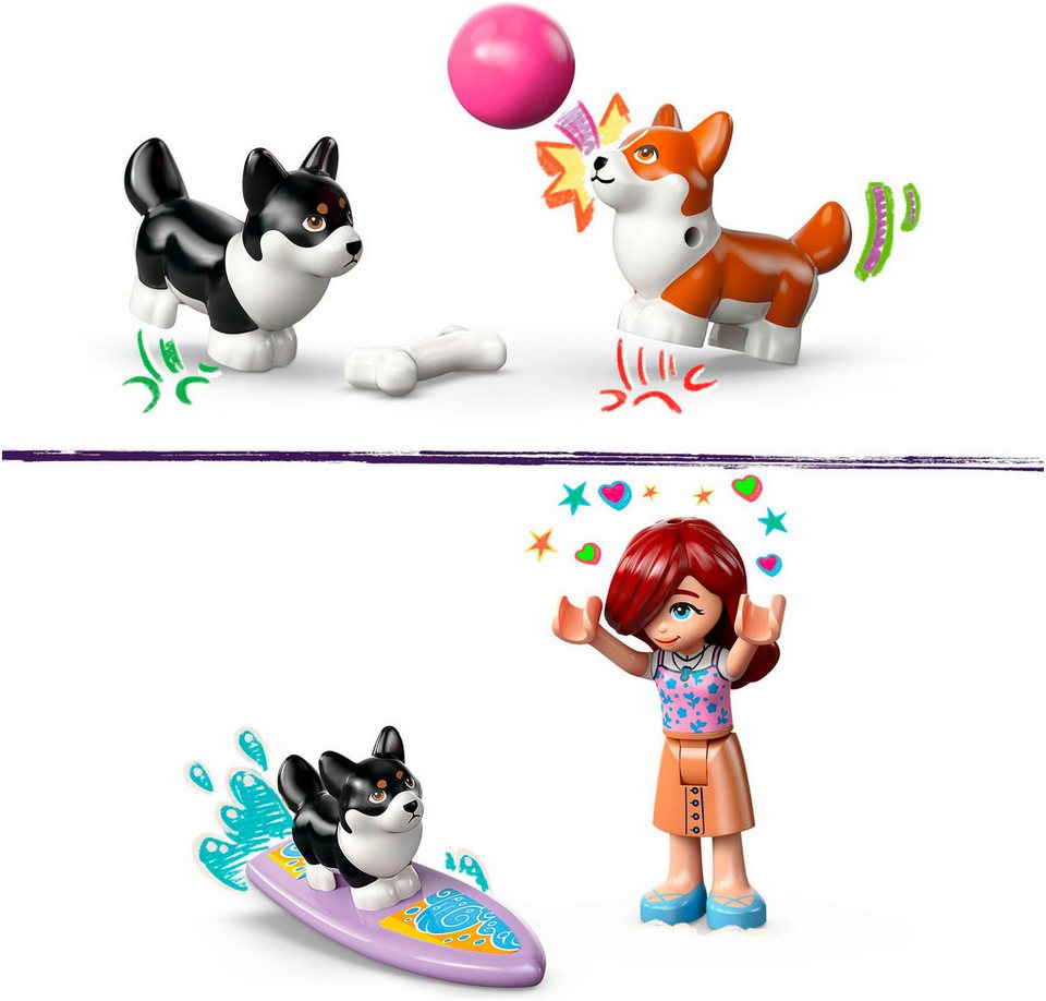 LEGO® Strandabenteuer mit Hunden (42641), LEGO Friends Konstruktionsspielsteine, (113 St), Made in Europe