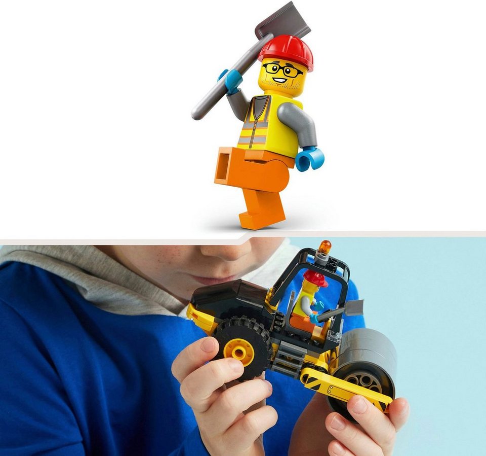 LEGO® Straßenwalze (60401), LEGO City Konstruktionsspielsteine, (78 St), Made in Europe