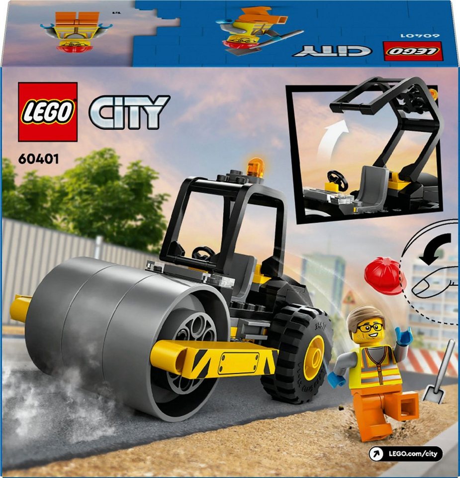 LEGO® Straßenwalze (60401), LEGO City Konstruktionsspielsteine, (78 St), Made in Europe