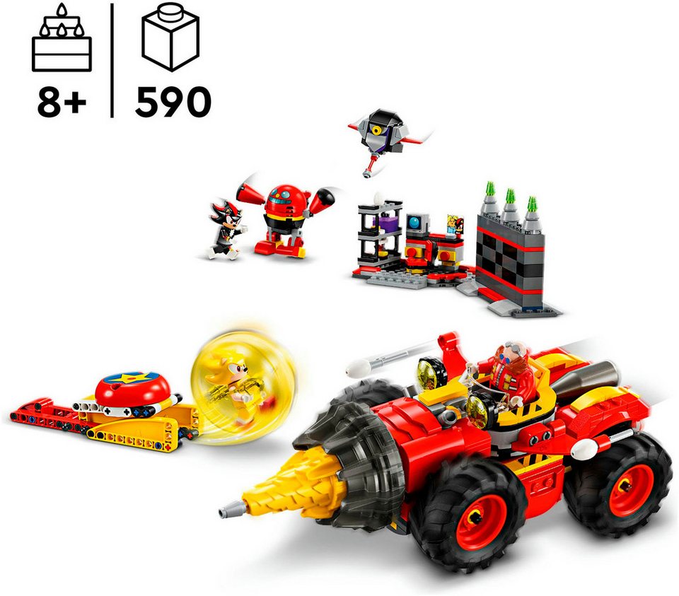 LEGO® Super Sonic vs. Egg Drillster (76999), LEGO Sonic Konstruktionsspielsteine, (590 St), Made in Europe