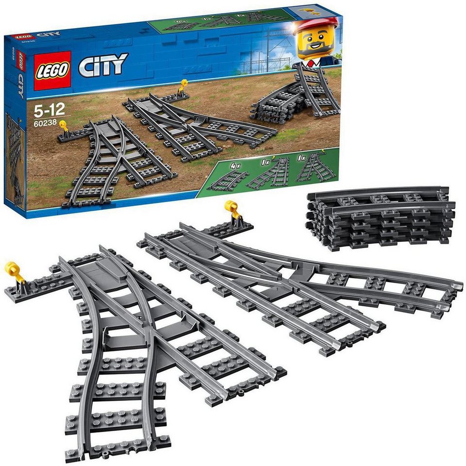 LEGO® Switch Tracks (60238), LEGO® City Konstruktionsspielsteine, (6 St), Made in Europe