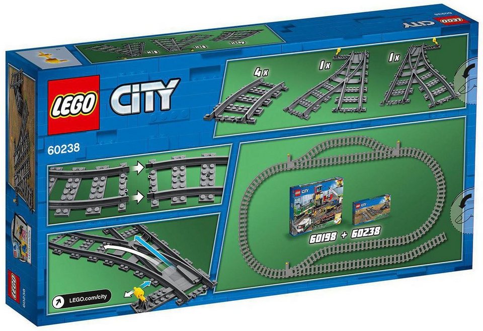 LEGO® Switch Tracks (60238), LEGO® City Konstruktionsspielsteine, (6 St), Made in Europe