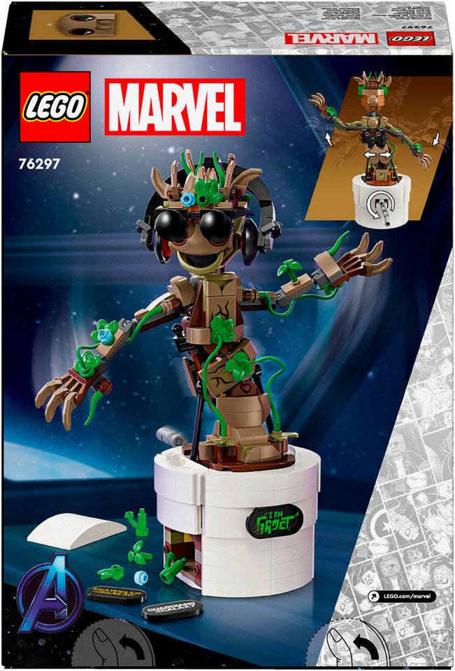 LEGO® Tanzender Groot (76297), LEGO Super Heroes Konstruktionsspielsteine, (459 St), Made in Europe