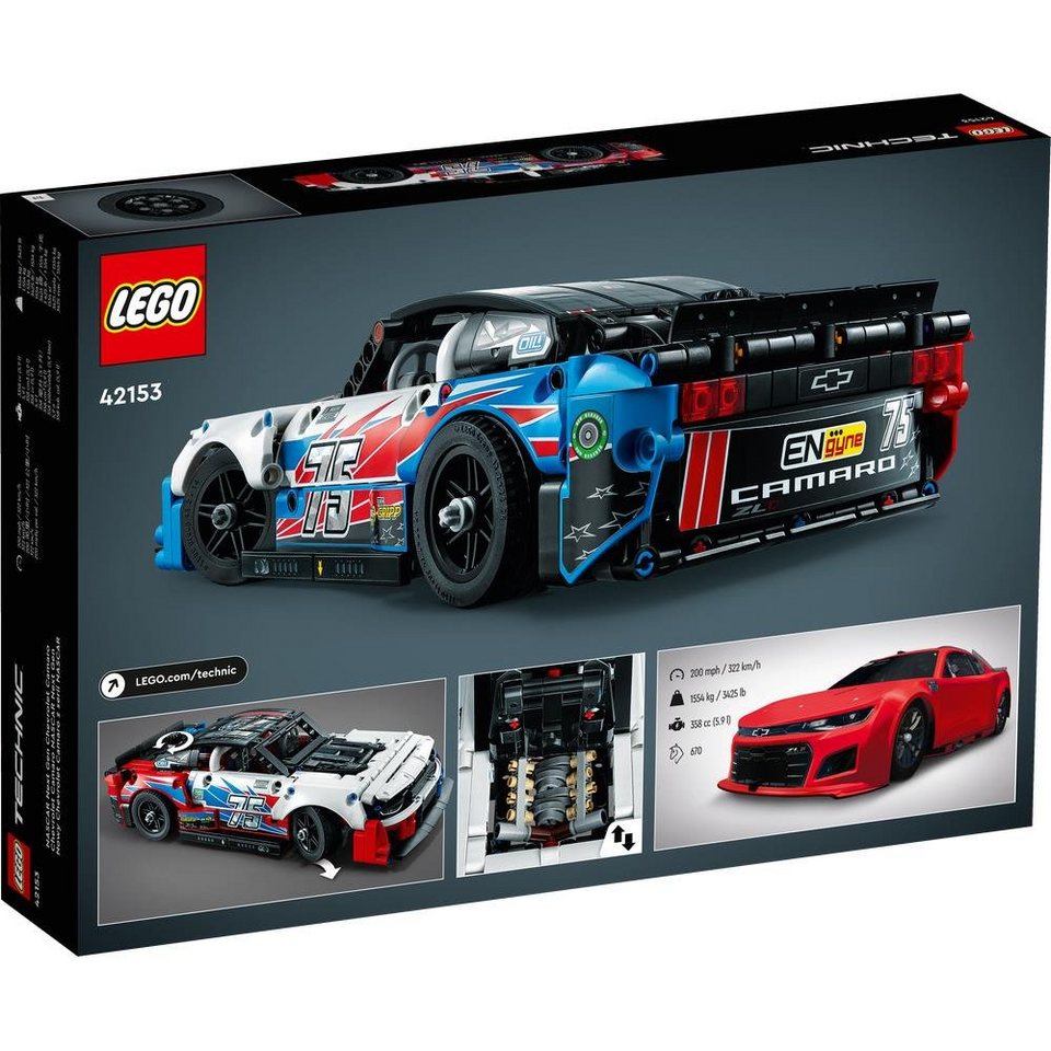LEGO® Technic 42153 - NASCAR® Next Gen Chevrolet Camaro ZL1 Konstruktionsspielsteine, (672 St), Rennauto, Bau- und Spielset, für Kinder ab 9 Jahren