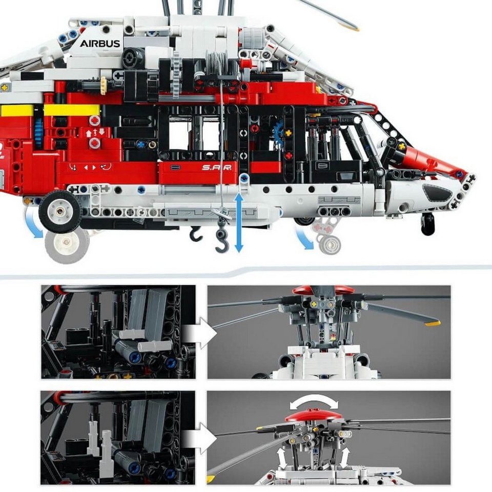 LEGO® Technic Airbus H175 Rettungshubschrauber Konstruktionsspielsteine, (Airbus H175 Rettungshubschrauber, Klemmbausteine), Made in Europe