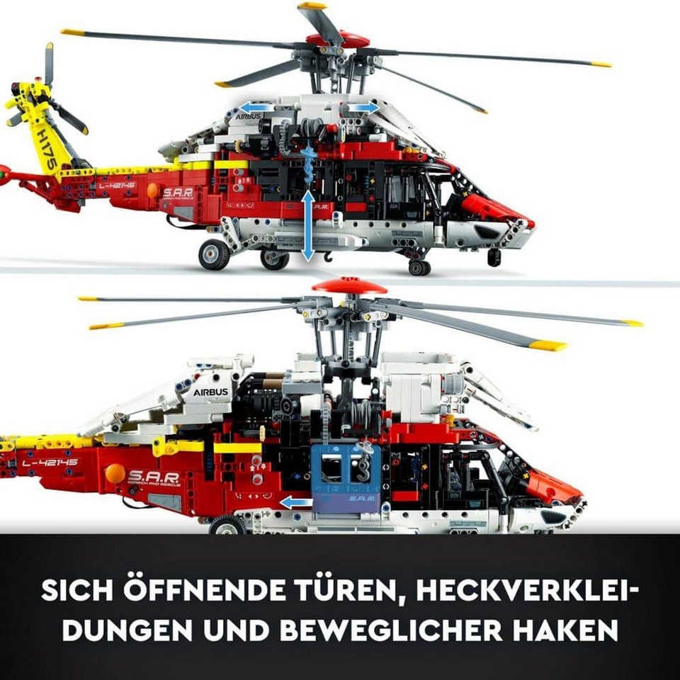 LEGO® Technic Airbus H175 Rettungshubschrauber Konstruktionsspielsteine, (Airbus H175 Rettungshubschrauber, Klemmbausteine), Made in Europe