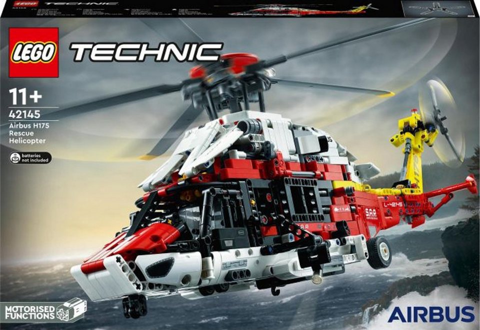 LEGO® Technic Airbus H175 Rettungshubschrauber Konstruktionsspielsteine, (Airbus H175 Rettungshubschrauber, Klemmbausteine), Made in Europe
