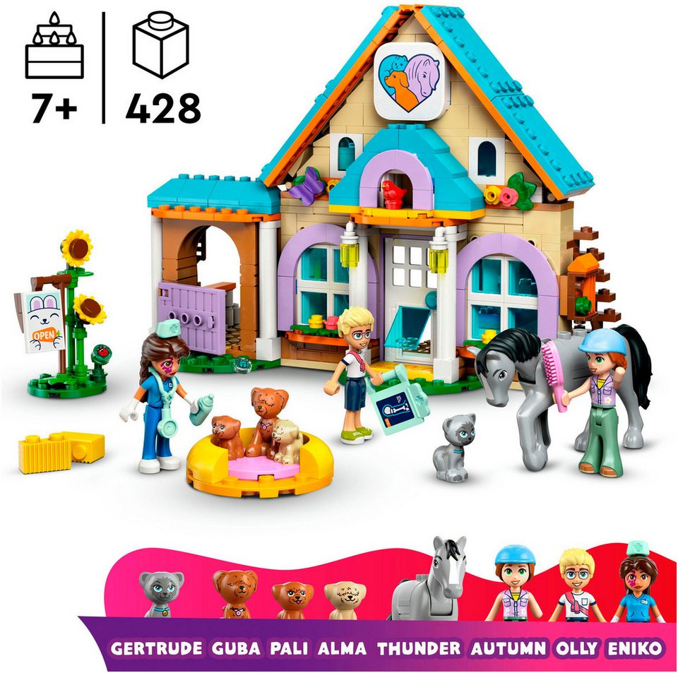 LEGO® Tierarztpraxis für Pferde und Haustiere (42651), LEGO Friends Konstruktionsspielsteine, (428 St), Made in Europe