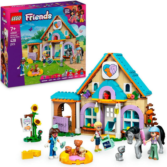 LEGO® Tierarztpraxis für Pferde und Haustiere (42651), LEGO Friends Konstruktionsspielsteine, (428 St), Made in Europe