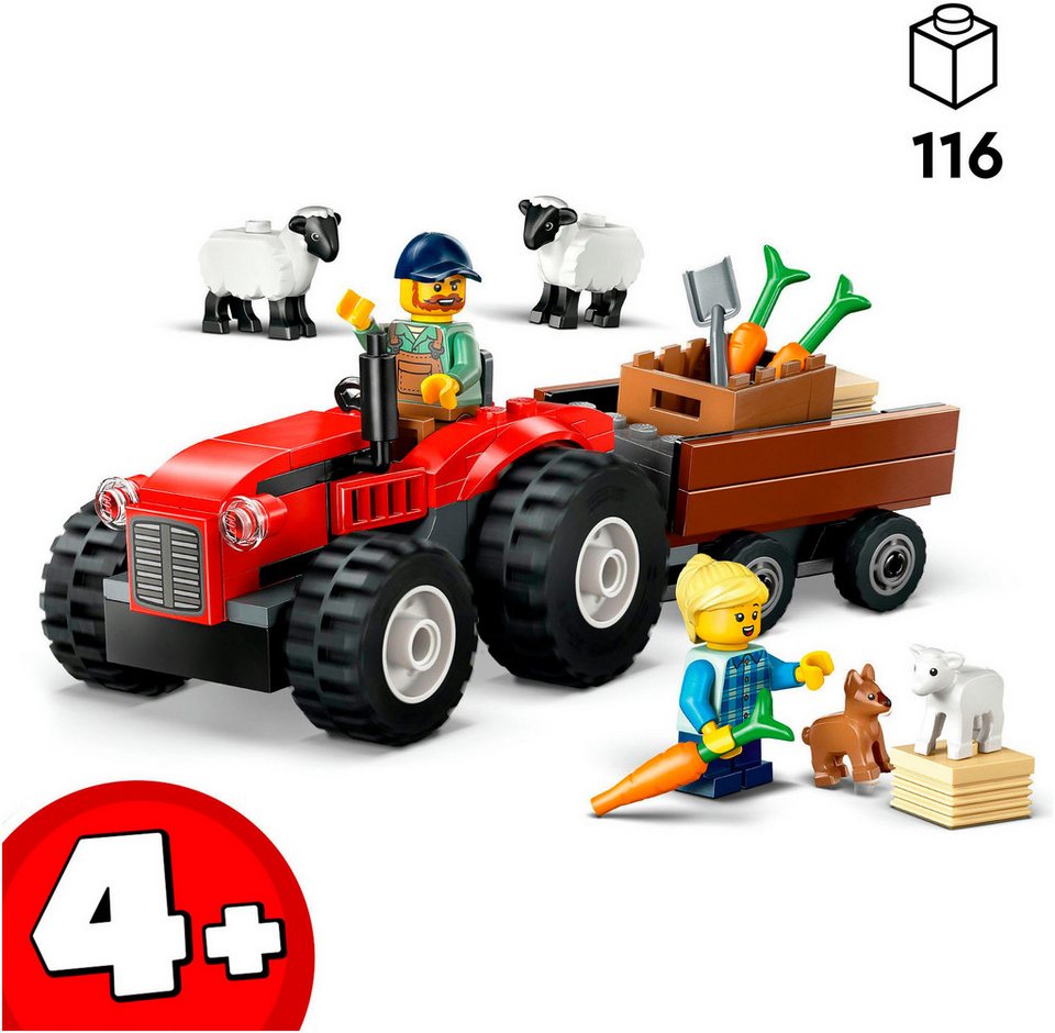 LEGO® Traktor mit Anhänger (60461), LEGO City Konstruktionsspielsteine, (116 St), Made in Europe