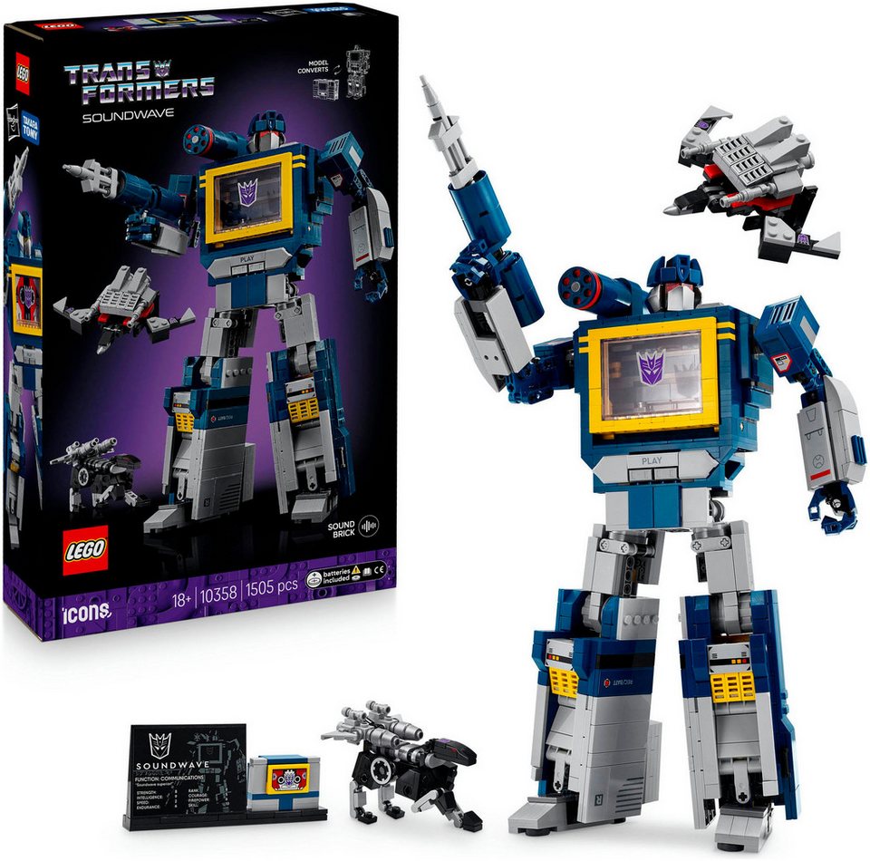 LEGO® Transformers: Soundwave (10358), LEGO Icons Konstruktionsspielsteine, (1505 St), Made in Europe