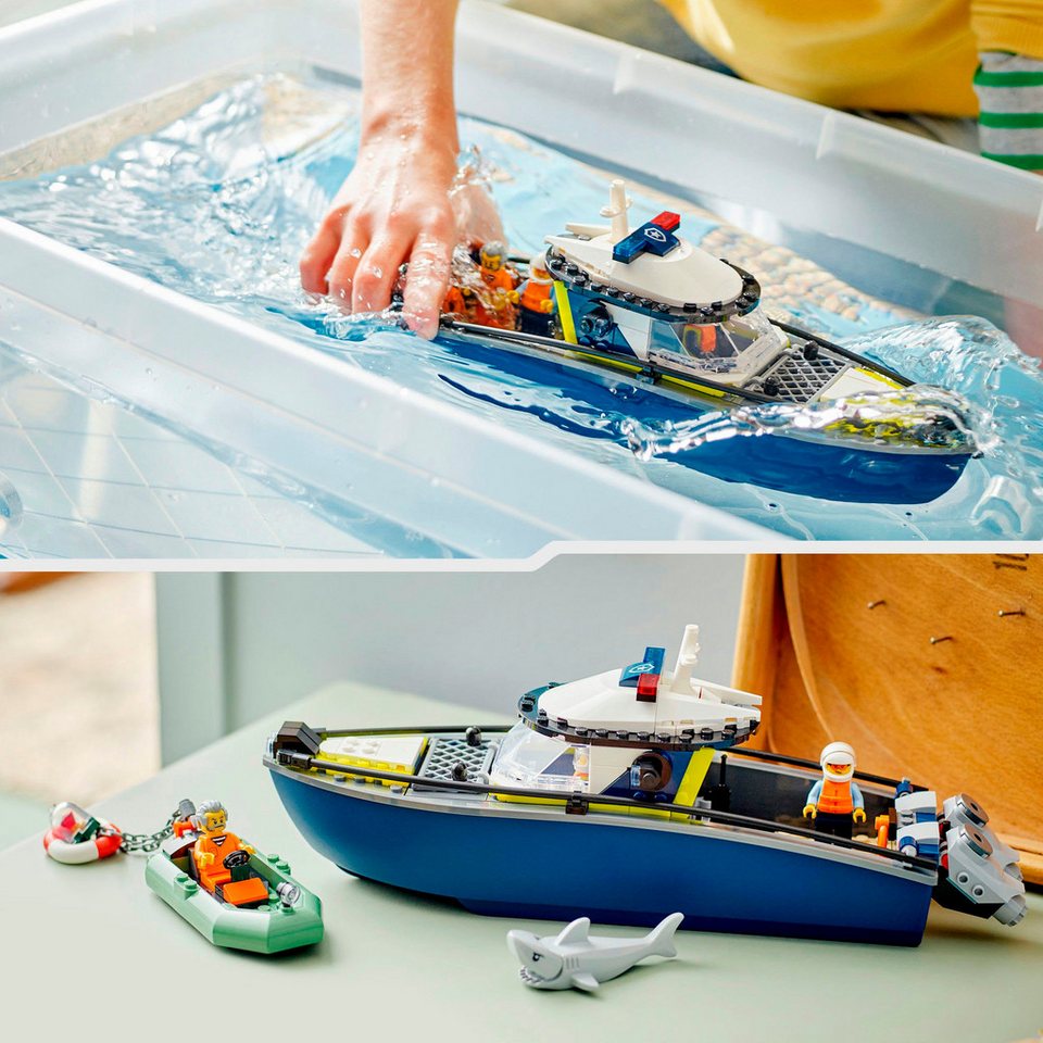 LEGO® Verfolgungsjagd im Polizeiboot (60456), LEGO City Konstruktionsspielsteine, (264 St), Made in Europe