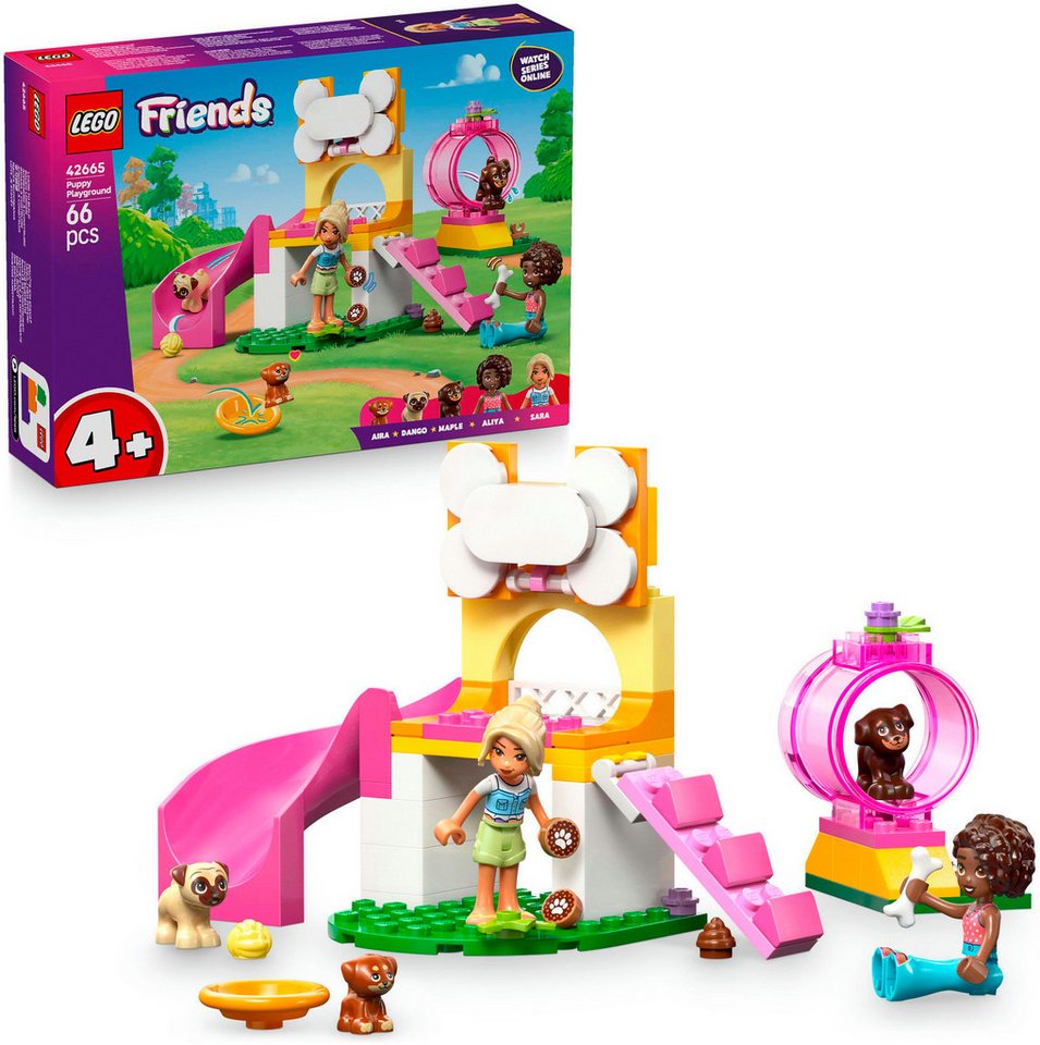 LEGO® Welpenspielplatz (42665), LEGO Friends Konstruktionsspielsteine, (66 St), Made in Europe