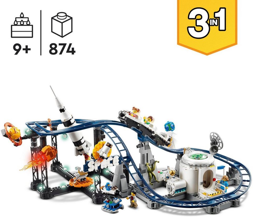 LEGO® Weltraum-Achterbahn (31142), LEGO® Creator 3in1 Konstruktionsspielsteine, (874 St), Made in Europe