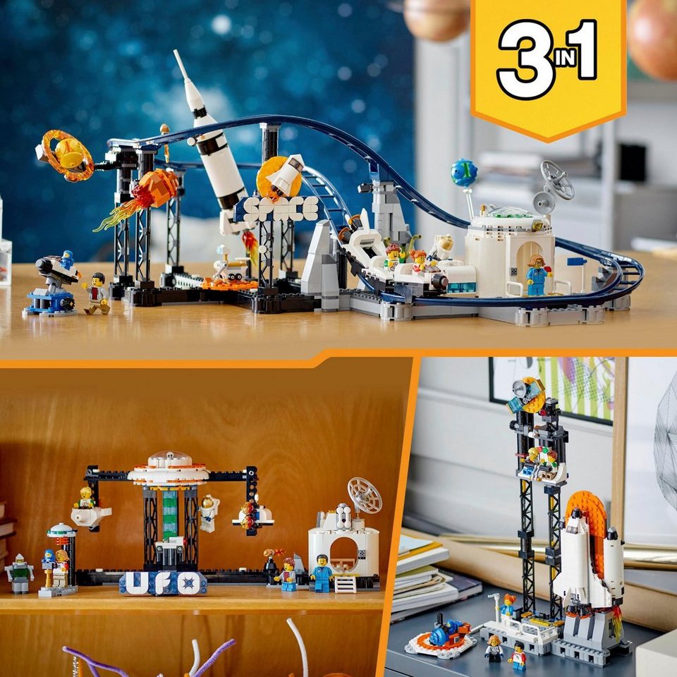 LEGO® Weltraum-Achterbahn (31142), LEGO® Creator 3in1 Konstruktionsspielsteine, (874 St), Made in Europe