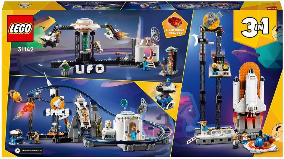 LEGO® Weltraum-Achterbahn (31142), LEGO® Creator 3in1 Konstruktionsspielsteine, (874 St), Made in Europe