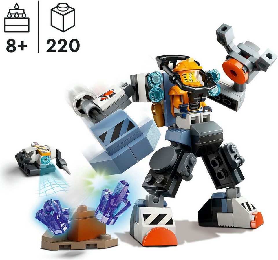 LEGO® Weltraum-Mech (60428), LEGO City Konstruktionsspielsteine, (140 St), Made in Europe