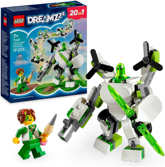 LEGO® Z-Blob's Roboter- und Fahrzeugabenteuer (71487), LEGO DREAMZzz Konstruktionsspielsteine, (121 St), Made in Europe