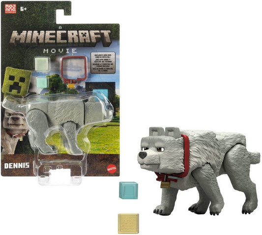 Mattel® Actionfigur Minecraft Dennis der Wolf, (Set)