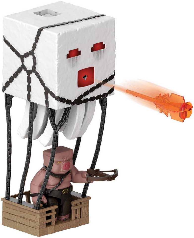 Mattel® Actionfigur Minecraft Ghast mit Feuerattacke, (Set), mit Lichteffekten, Geräusche und mehr