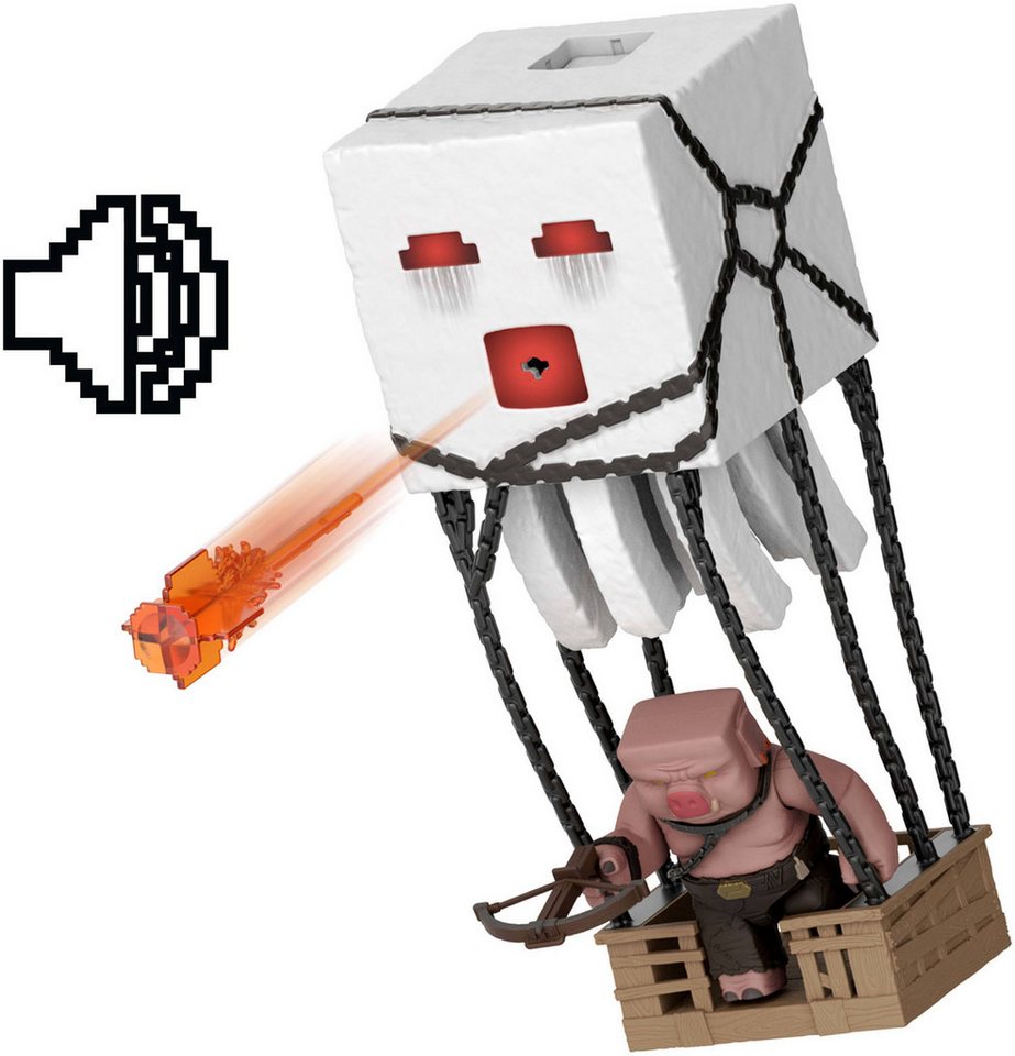 Mattel® Actionfigur Minecraft Ghast mit Feuerattacke, (Set), mit Lichteffekten, Geräusche und mehr