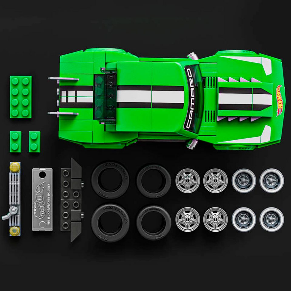 Mattel® Modellbausatz Mattel Brick Shop Hot Wheels, SPEED SERIES CAMARO, Maßstab 1:32, (289-tlg)