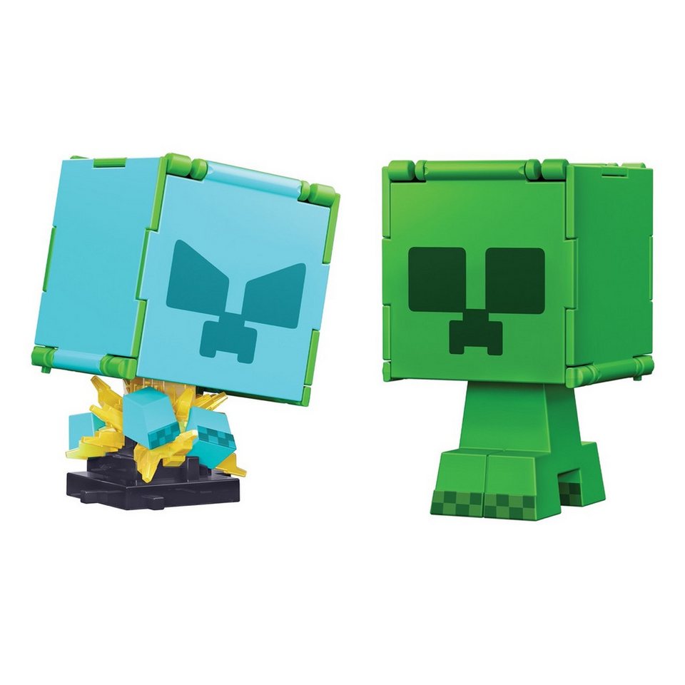 Mattel® Spielfigur Mattel HTL46 - Minecraft Flippin' Figure Creeper + Charged Creeper