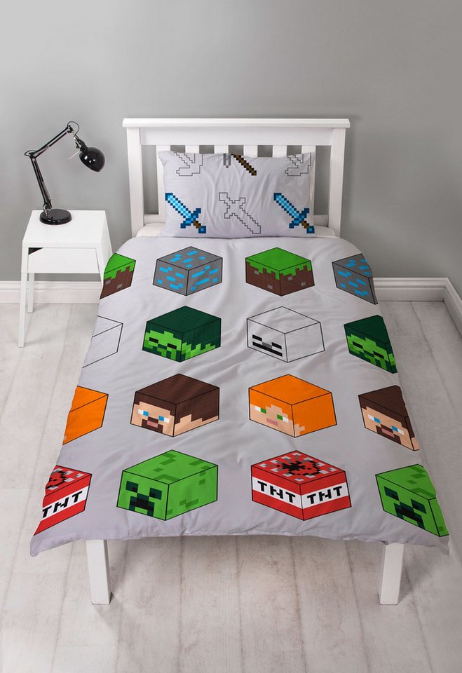 Minecraft Jugendbettwäsche MINECRAFT Bettwäsche Wendebettwäsche 140x200 cm