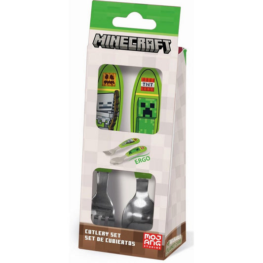 Minecraft Kinderbesteck Minecraft Core Metall-Ergo-Besteckset, 2-teilig (2-tlg), Edelstahl
