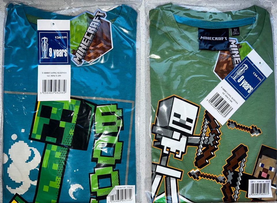 Minecraft Langarmshirt 2x Minecraft Langarm T-Shirts Sweatshirts Kinder Zocker Gamer
