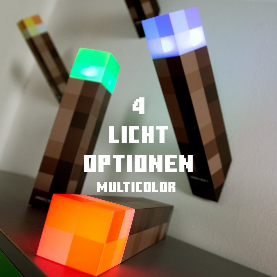 Minecraft LED Dekolicht - Deko für Minecraft Fans - Dekolampe, aufladbarer Akku, LED fest integriert