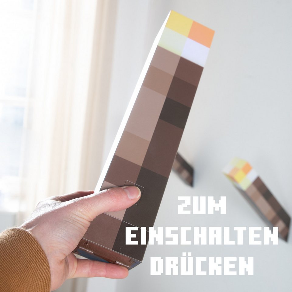 Minecraft LED Dekolicht - Deko für Minecraft Fans - Dekolampe, aufladbarer Akku, LED fest integriert