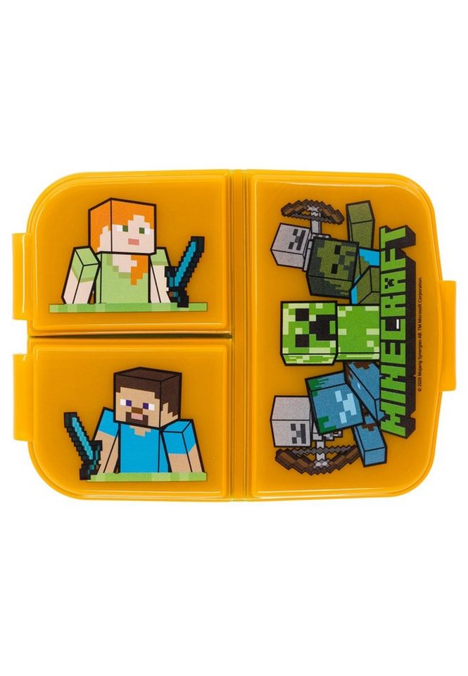 Minecraft Lunchbox Brotdose Minecraft, Vesperdose mit 3 Fächern