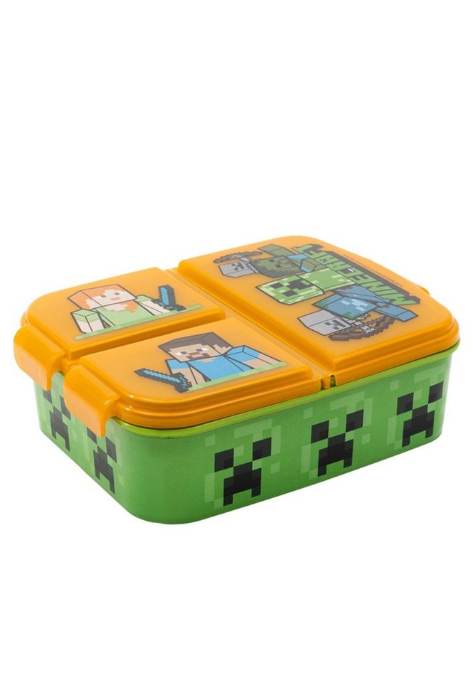 Minecraft Lunchbox Brotdose Minecraft, Vesperdose mit 3 Fächern