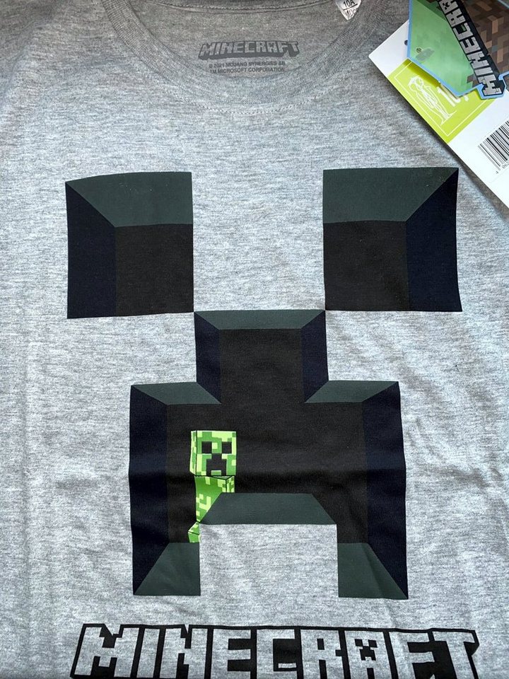 Minecraft Print-Shirt 2x Minecraft Kinder T-Shirts JUngen + Mädchen Gr.128 - 6 7 8 9 Jahre