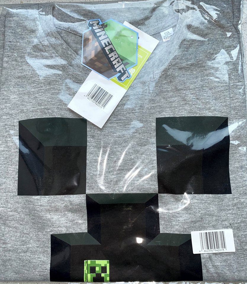 Minecraft Print-Shirt 2x Minecraft Kinder T-Shirts JUngen + Mädchen Gr.128 - 6 7 8 9 Jahre